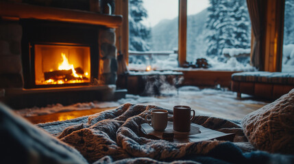 living room with fireplace