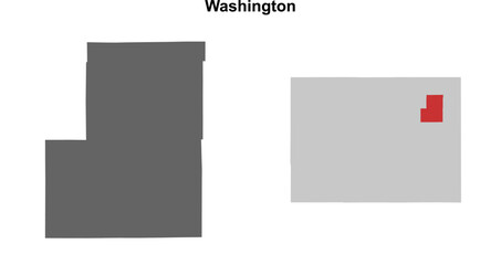 Washington County (Colorado) blank outline map set
