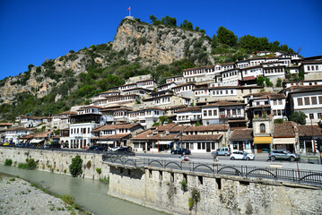 Obraz premium A view of the historic town of Berat, Albania