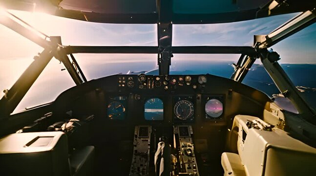Airplane Cockpit View
