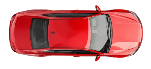 Lichtdoorlatende gordijnen PNG Sleek red car top view © Prasanth