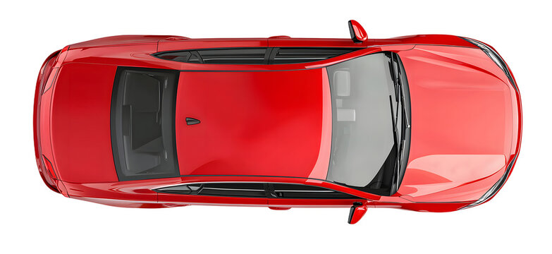PNG Sleek red car top view
