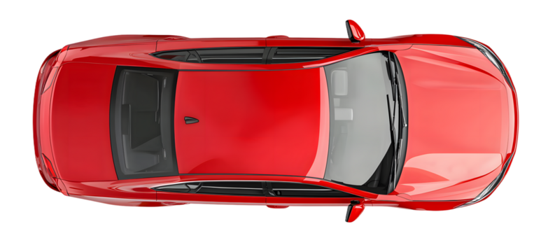 PNG Sleek red car top view