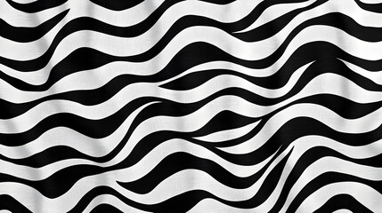 Abstract Black and White Wavy Pattern Design
