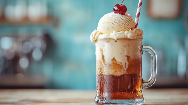 Classic root beer float