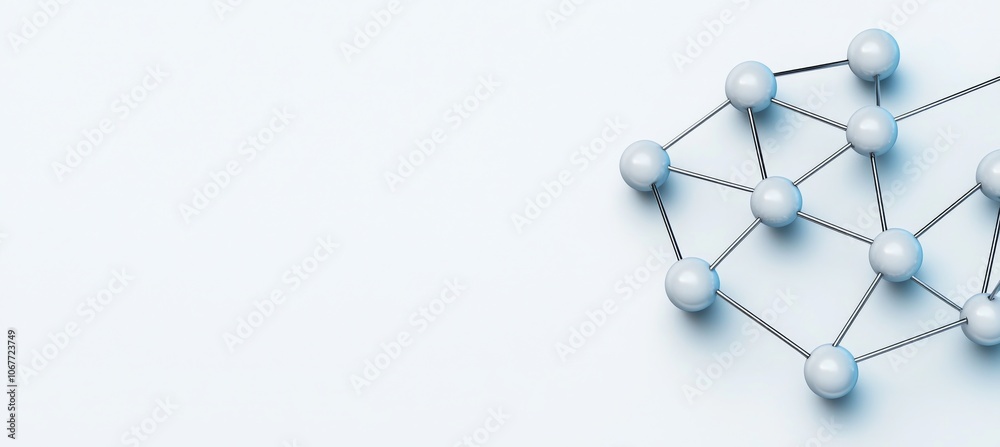 Poster array of shiny metallic spheres. science and technology background. nanosphere with hexagonal grid -
