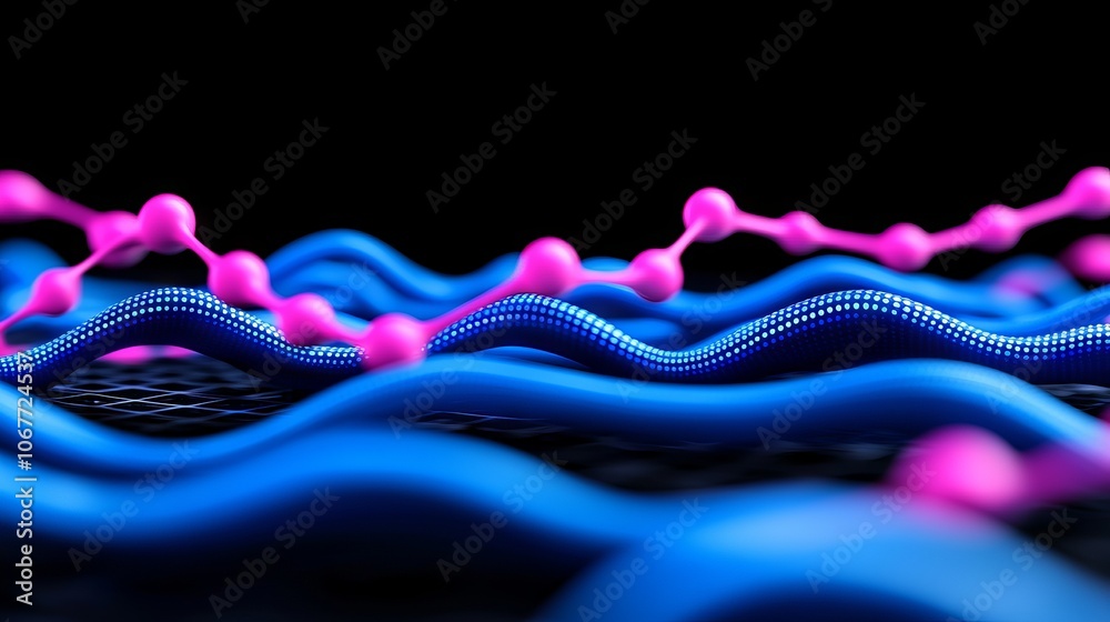 Poster stock and machine learning concept background. analytical network illustration with connected lines 