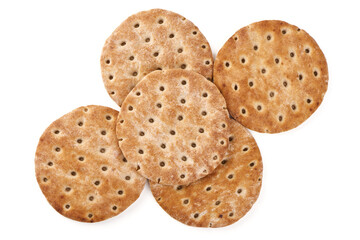Bread, close-up, isolated on a white background.