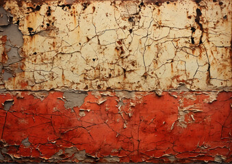 Obraz premium Close-Up of Vibrantly Rusted Metal Surface with Red and Orange Corrosion for Design Use