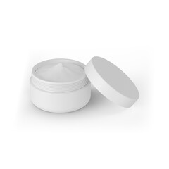 White Cosmetic Jar with Minimalist Design for Skincare and Beauty Products