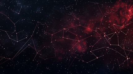 Fototapeta premium Illustration de constellations célestes et ciel nocturne avec étoiles lumineuses et nébuleuses éthérées