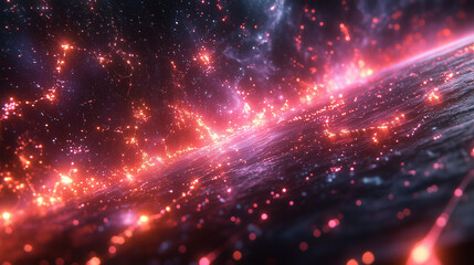 Obraz premium Illustration de constellations célestes et ciel nocturne avec étoiles lumineuses et nébuleuses éthérées