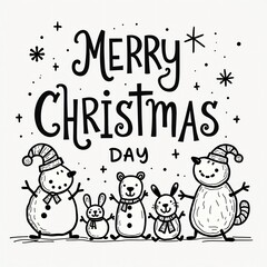 Cute Christmas Day Doodle Illustration