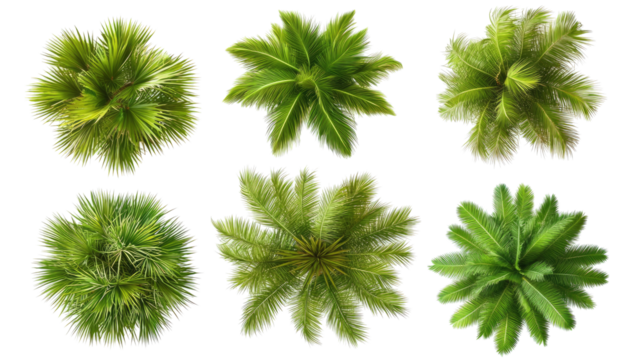 Coconut Trees With Lush Foliage on Transparent Background Generative AI