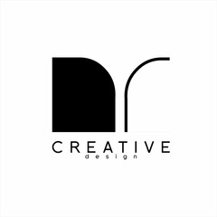 Simple abstract letter DY, NY logo design.