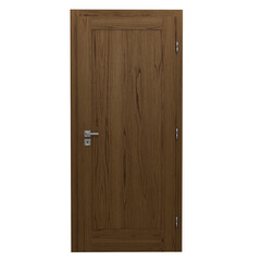 3d render wooden door with transparent background