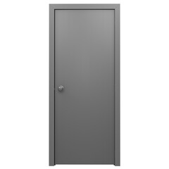 3d render gray door with transparent background