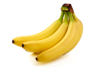 Bunch of ripe bananas, isolated on white background.