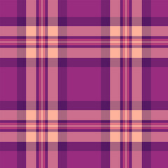 Fibre texture plaid fabric, warmth tartan check vector. Heritage pattern textile seamless background in pink and red colors.