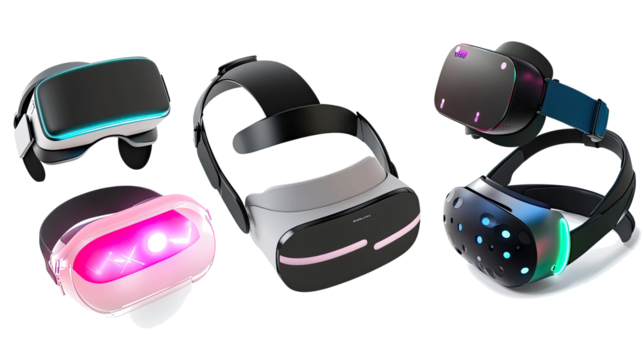 Modern Virtual Reality Headsets Showcasing the Future of Computing Generative AI
