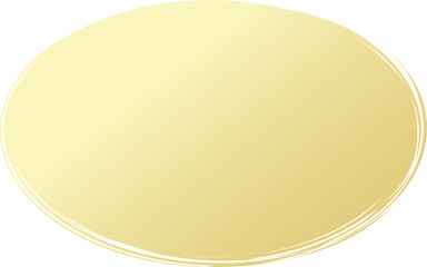 Gold oval brush painted ink stamp