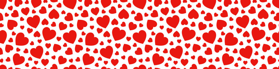 Love hearts seamless patterns set. St. Valentine's Day background vector illustration. Romantic repeated texture for greeting cards, invitation and holiday design, clothes prints, wrapping paper.