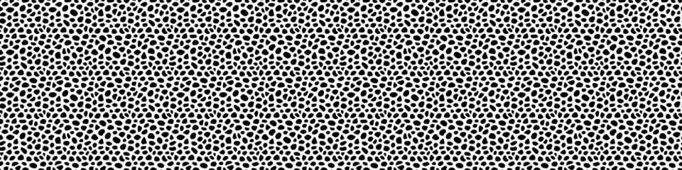 Black and white voronoi geometric vector seamless patterns. Irregular cells shapes repeated backdrop for web tiles, science and interior designs. Stones template background