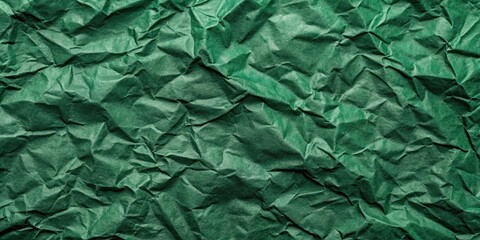 Fototapeta premium Seamless crumpled dark green kraft paper texture. Empty textured sheet, kraft paper, green, texture, crumpled, seamless, blank
