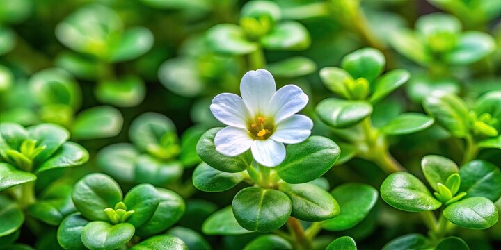 Brahmi Bacopa monnieri Ayurveda herb isolated on background for natural medicinal remedies, Ayurveda, herb