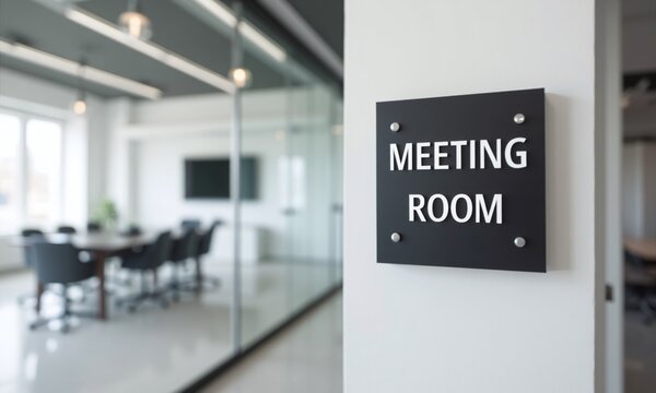 meeting room sign modern office interior minimalist design