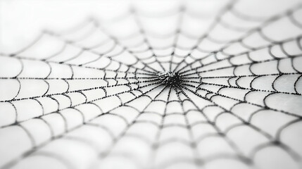 Detailed black spider web design on a clean white background -