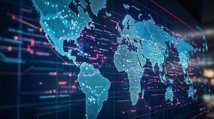 International Civil Aviation Day Digital screen showing global flight paths overlaid on a world map, symbolizing worldwide connectivity