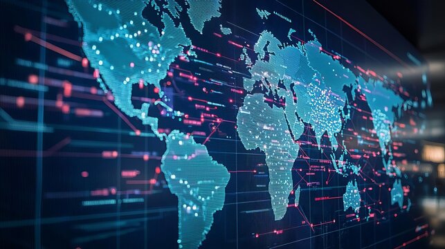 International Civil Aviation Day Digital screen showing global flight paths overlaid on a world map, symbolizing worldwide connectivity