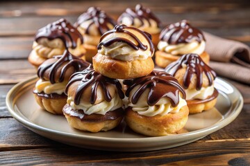 profiteroles with vanilla, generative ai, ai generated