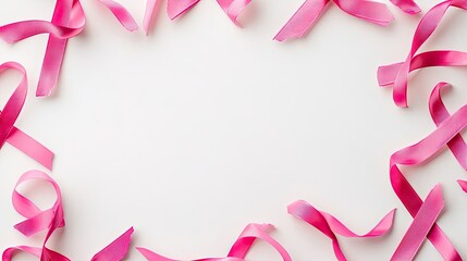 Frames Adorned With Pink Ribbons Symbolize Breast Cancer Awareness Generative AI