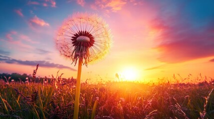 Fototapeta premium Dandelion Sunset