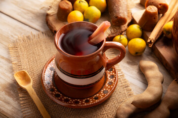 Mexican Christmas fruit punch. In Mexico it's called Ponche, is a hot fruit-infused drink,...