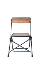 simple folding chair with metal frame,chair isolated on white background