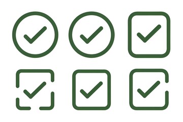 check box icon with correct, accept checkmark icons green tick box
