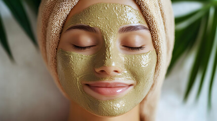 Natural Ubtan Face Mask Made with Multani Mitti and Rose Water for Oil Control and Radiant Skin . 4k image