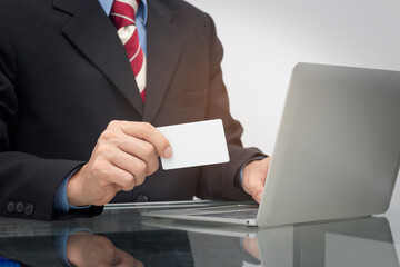 Business man checked finance in office on the table