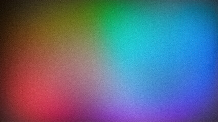 Dynamic abstract gradient background with vibrant green, blue, red, and purple hues, enhanced by a grainy texture ideal for modern designs