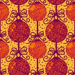 Christmas tree balls seamless winter toys pattern for wrapping paper and fabric