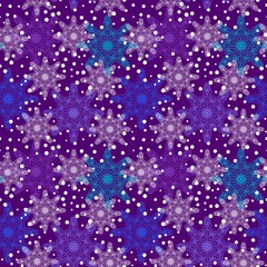 Christmas ice scribble seamless snowflakes pattern for wrapping paper and fabric