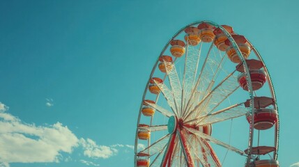 Fototapeta premium Ferris Wheel Against a Blue Sky