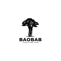 Baobab tree logo icon design template flat vector