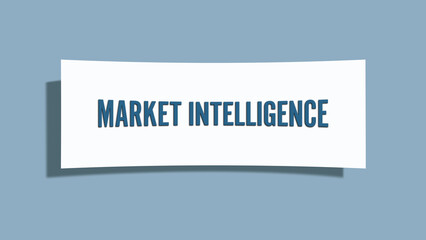 Market Intelligence. A card isolated on blue background.