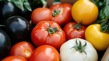 Freshly harvested organic vegetables showcasing varied colors and shapes from a sustainable farm\'s ecological practices