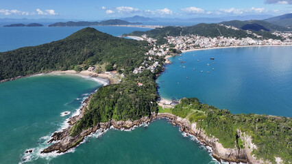 Bombinhas Beach At Bombinhas In Santa Catarina Brazil. Beach Landscape. Nature Seascape. Travel...