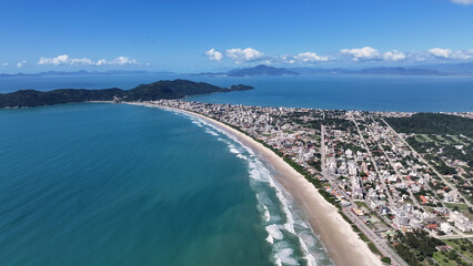 Bombinhas Skyline At Bombinhas In Santa Catarina Brazil. Beach Skyline. Nature Landscape. Summer Travel. Bombinhas Skyline At Bombinhas In Santa Catarina Brazil. Tropical Scenery.